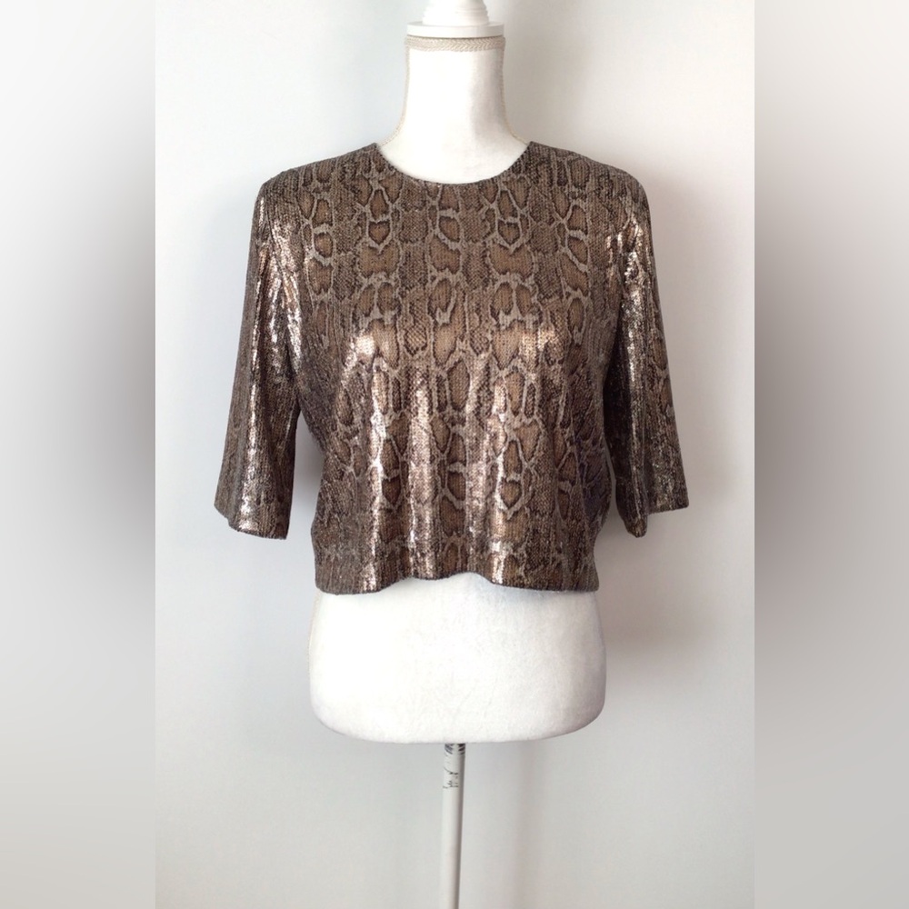 ROSEANNA France Glitter Cropped Shirt  Blouse Top